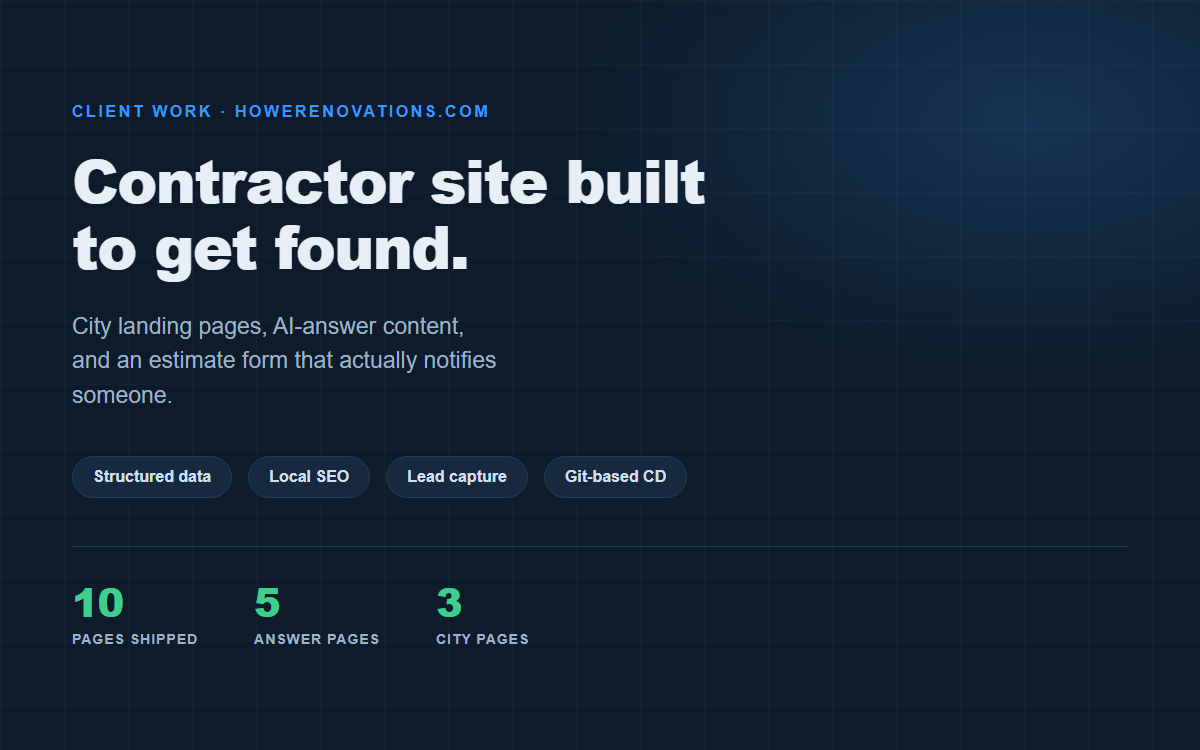 Howe Renovations website